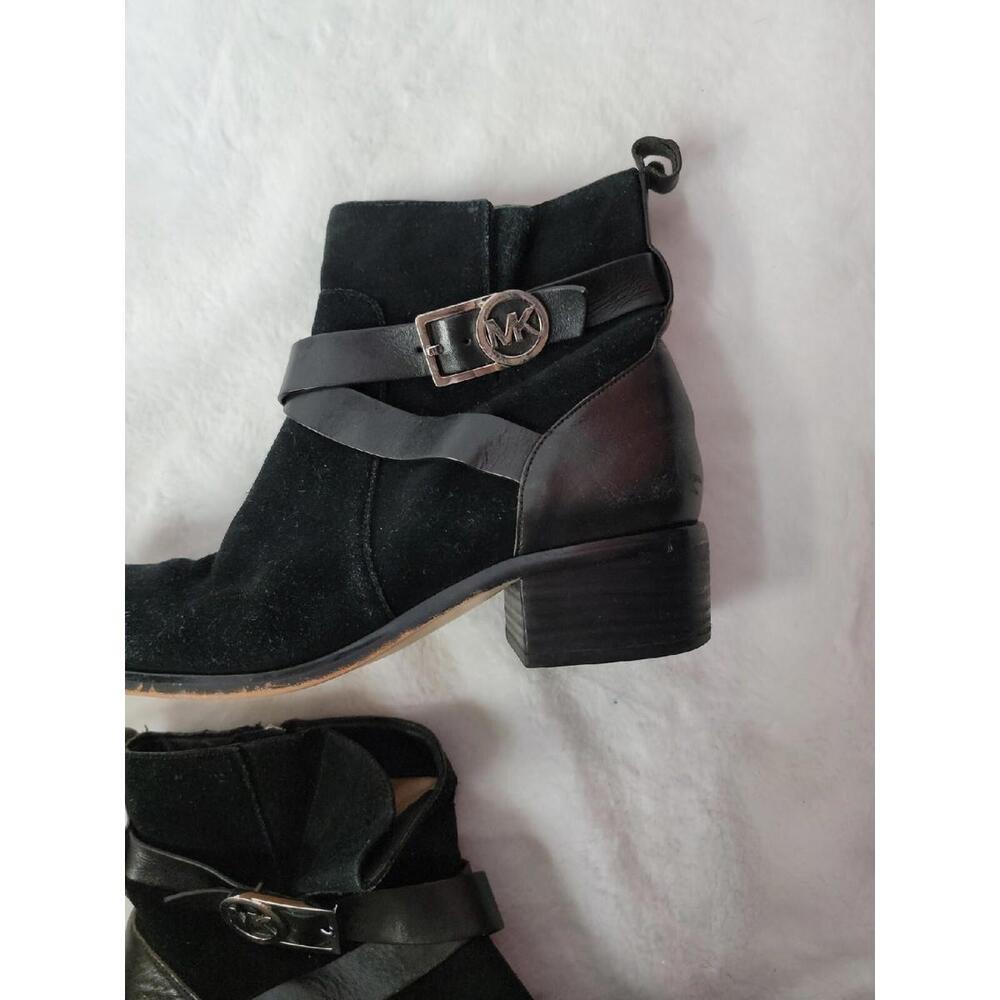 Michael Kors Women's Boots Size 8M Contemporary Black Suede LOGO, Zipper - Picture 3 of 10